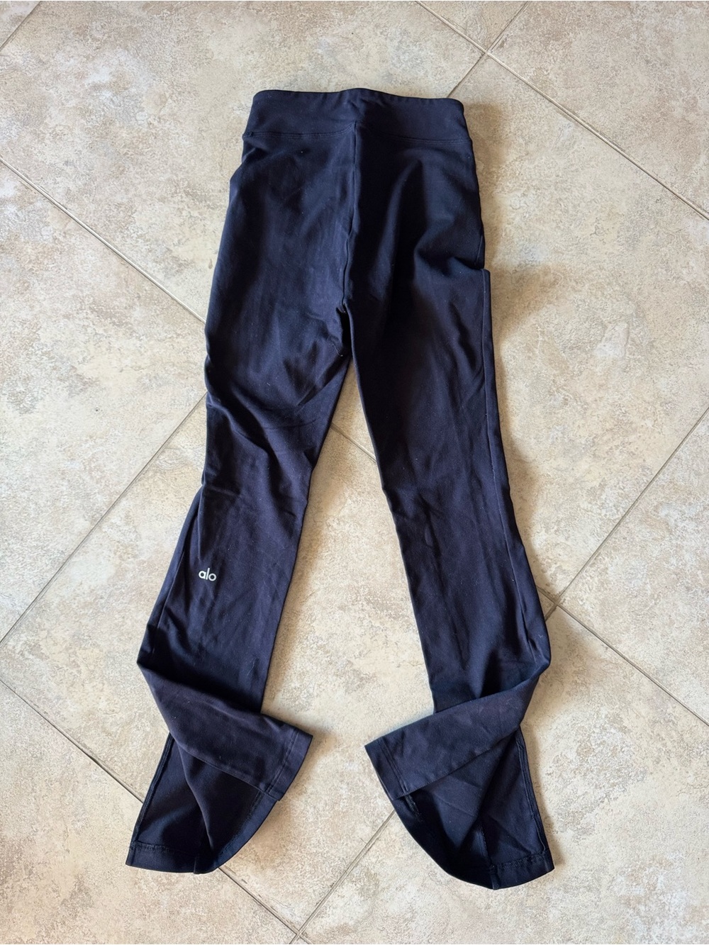 ALO Yoga Black High-Rise Leggings with Logo